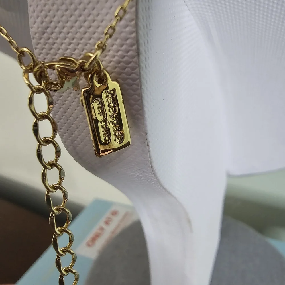 Kate Spade Mini Signature Spade Pendant Necklace Cream Multi‎